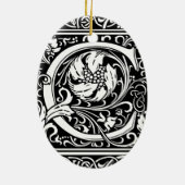 手紙C中世モノグラムアールヌーボー セラミックオーナメント (裏面)