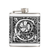 手紙C中世モノグラムアールヌーボー フラスク (正面)