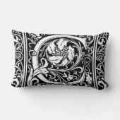 手紙C中世モノグラムアールヌーボー ランバークッション (裏面)