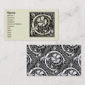 手紙C中世モノグラムアールヌーボー 名刺 (正面/裏面)