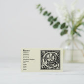 手紙C中世モノグラムアールヌーボー 名刺 (スタンド正面)