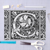 手紙C中世モノグラムアールヌーボー 薄葉紙 (クラフト)