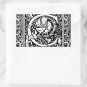 手紙C中世モノグラムアールヌーボー 長方形シール (バッグ)