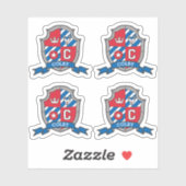 手紙C名前をカスタムするコルビーウルフ犬の騎士団クレスト シール (シート)