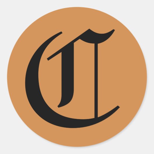 手紙C結婚のアルファベットJanz Peru金ゴールド ラウンドシール (正面)