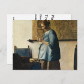手紙ca.1665を読んでいる青のVermeerの女性 招待状 (正面/裏面)