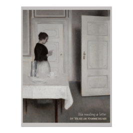 手紙CC0695を読むHammershøi Ida ポスター