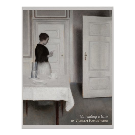 手紙CC0695を読むHammershøi Ida ポスター (正面)