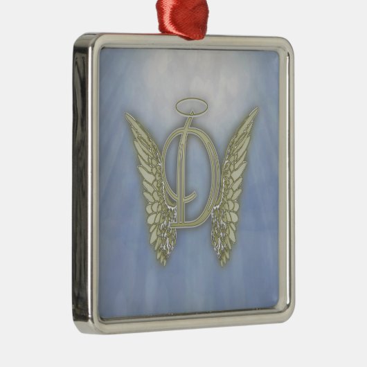 手紙Dの天使のモノグラム メタルオーナメント (右)
