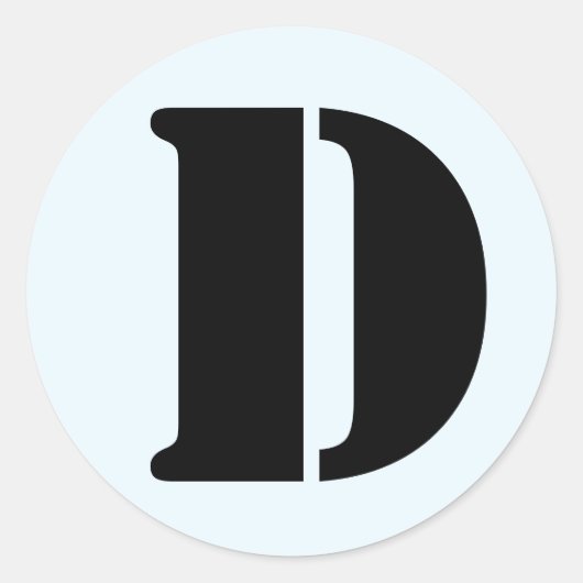 手紙Dステンシルアルファベットby Janz Alice Blue ラウンドシール (正面)