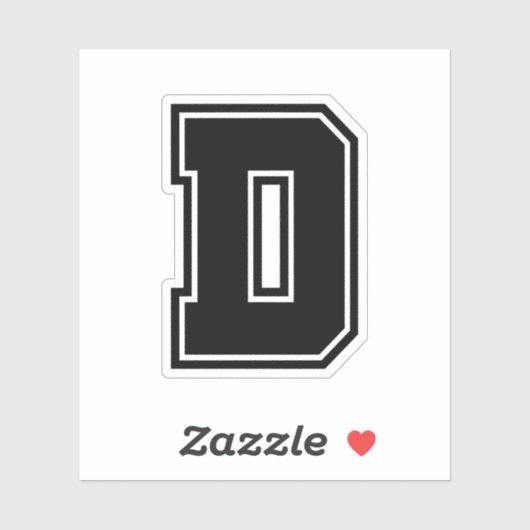 手紙Dスポーティ大学フォントアルファベット シール (シート)