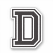 手紙Dスポーティ大学フォントアルファベット シール (正面)