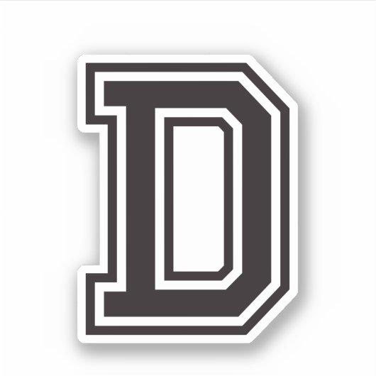 手紙Dスポーティ大学フォントアルファベット シール (正面)