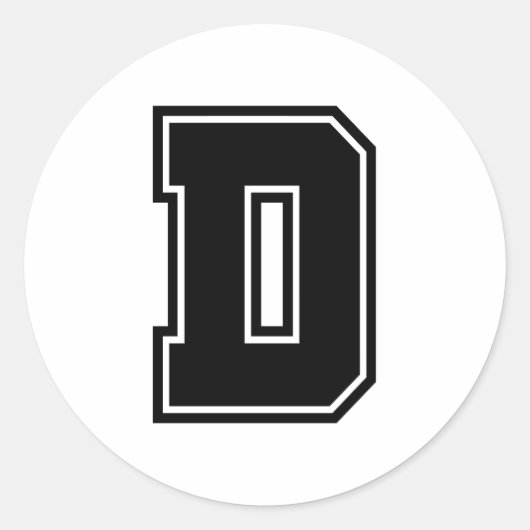 手紙Dスポーティ大学フォントアルファベット ラウンドシール (正面)