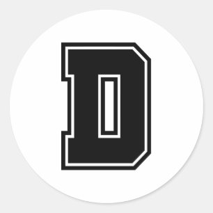 手紙Dスポーティ大学フォントアルファベット ラウンドシール
