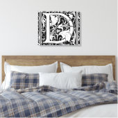 手紙D中世モノグラムアールヌーボー キャンバスプリント (インサイチュ (寝室))