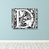 手紙D中世モノグラムアールヌーボー キャンバスプリント (インサイチュ (ウッドフロア))