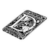 手紙D中世モノグラムアールヌーボー マグネット (左側)