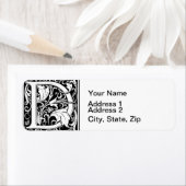 手紙D中世モノグラムアールヌーボー ラベル (インサイチュ)