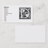 手紙D中世モノグラムアールヌーボー 名刺 (正面/裏面)