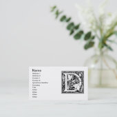 手紙D中世モノグラムアールヌーボー 名刺 (スタンド正面)