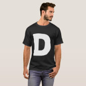 手紙D大文字プレーンホワイトはっきりした文字 Tシャツ (正面フル)