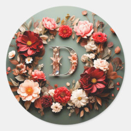 手紙D封筒ステッカー ラウンドシール