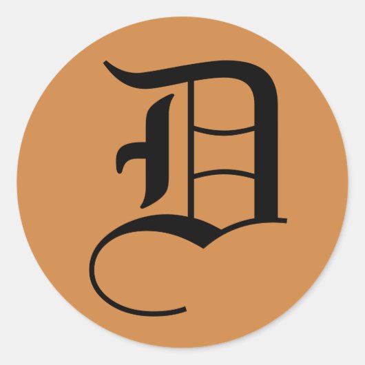 手紙D結婚のアルファベットJanz Peru金ゴールド ラウンドシール (正面)