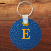 手紙Eの上スタイリッシュの黄金の王冠 キーホルダー (裏面)