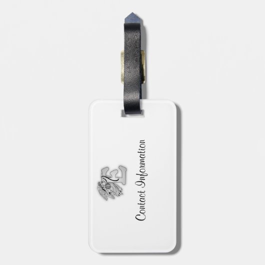 手紙Eの天使のモノグラムのアルファベットのイニシャルの黒 ラゲッジタグ (裏面縦)