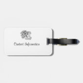 手紙Eの天使のモノグラムのアルファベットのイニシャルの黒 ラゲッジタグ (裏面横)