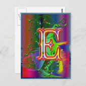 手紙Eアルファベットダンサーのはがき ポストカード (正面/裏面)