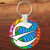 手紙Eドードルカラフルズ キーホルダー (正面)