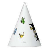 手紙Eフローラバタフライモノグラムイニシャル パーティーハット (左)