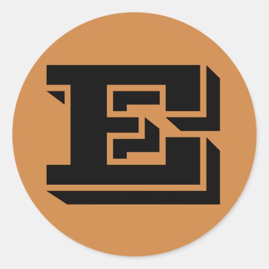 手紙Eヴィネタアルファベットバイジャンツペルー金ゴールド ラウンドシール (正面)