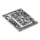 手紙E中世モノグラムアールヌーボー ノートパッド (アングル)