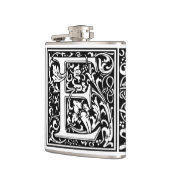 手紙E中世モノグラムアールヌーボー フラスク (左)