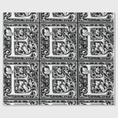 手紙E中世モノグラムアールヌーボー ラッピングペーパー (フラット)