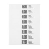 手紙E中世モノグラムアールヌーボー ラップアラウンド宛名ラベル (シート)