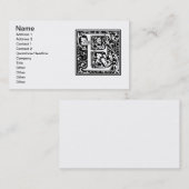 手紙E中世モノグラムアールヌーボー 名刺 (正面/裏面)