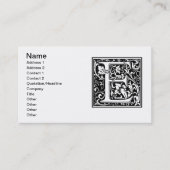 手紙E中世モノグラムアールヌーボー 名刺 (正面)
