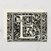 手紙E中世モノグラムアールヌーボー 招待状 (正面/裏面)