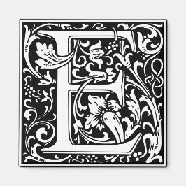 手紙E中世モノグラムヴィンテージイニシャル マグネット