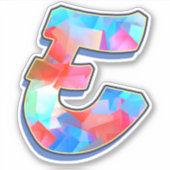 手紙E_落書きアルファベット文字 シール (正面)