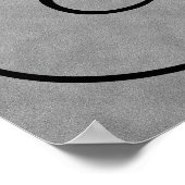 手紙F,ゴシック様式モノグラム黒ポスター ポスター (角)