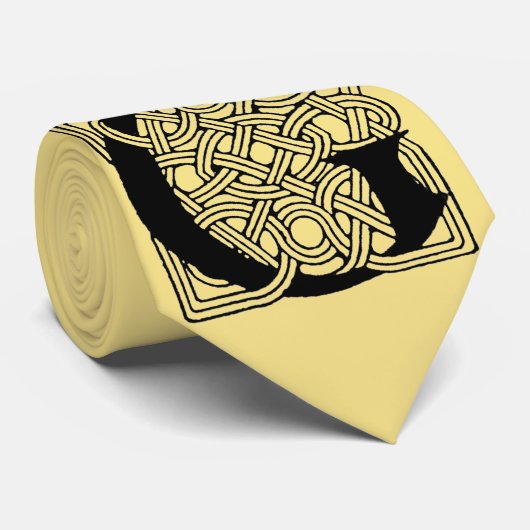 手紙Gのヴィンテージのケルト結び目模様のモノグラム ネクタイ (ロール)