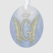 手紙Gの天使のモノグラム オーナメント (正面)