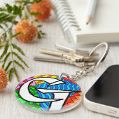 手紙Gドードルカラフルズ キーホルダー (正面右)