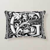 手紙G中世モノグラムアールヌーボー アクセントクッション (正面)