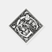 手紙G中世モノグラムアールヌーボー スタンダードカクテルナプキン (角)